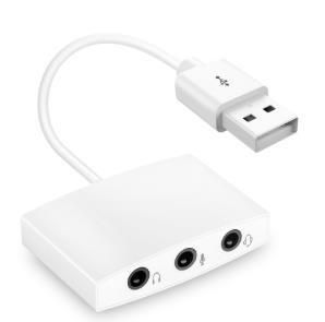 外付けサウンドカード USBオーディオ変換アダプタ 3.5mmイヤホンジャックアダプター ドライバ不要3IN1 USBポートイヤホンジャック充電 ヘッドホン・マイク端子 変換ケーブル ドライブフリー イヤホン/PS4/パソコン/Apple MACに対応