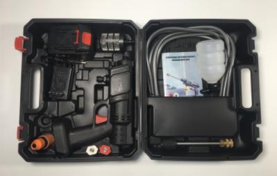 Iseebiz 高圧洗浄機 軽量 充電式 洗車機 コンパクト コードレス 6in1 スプレノズル ハンディ クリーナー 大容量バッテリー付き 家庭用 小型 業務用 50Hz/60Hz 洗車 強力 外壁 ベランダ 清掃 園芸用 掃除 給水ホース5m&amp;フォームポット付き 収納ケース付属 PSE認証