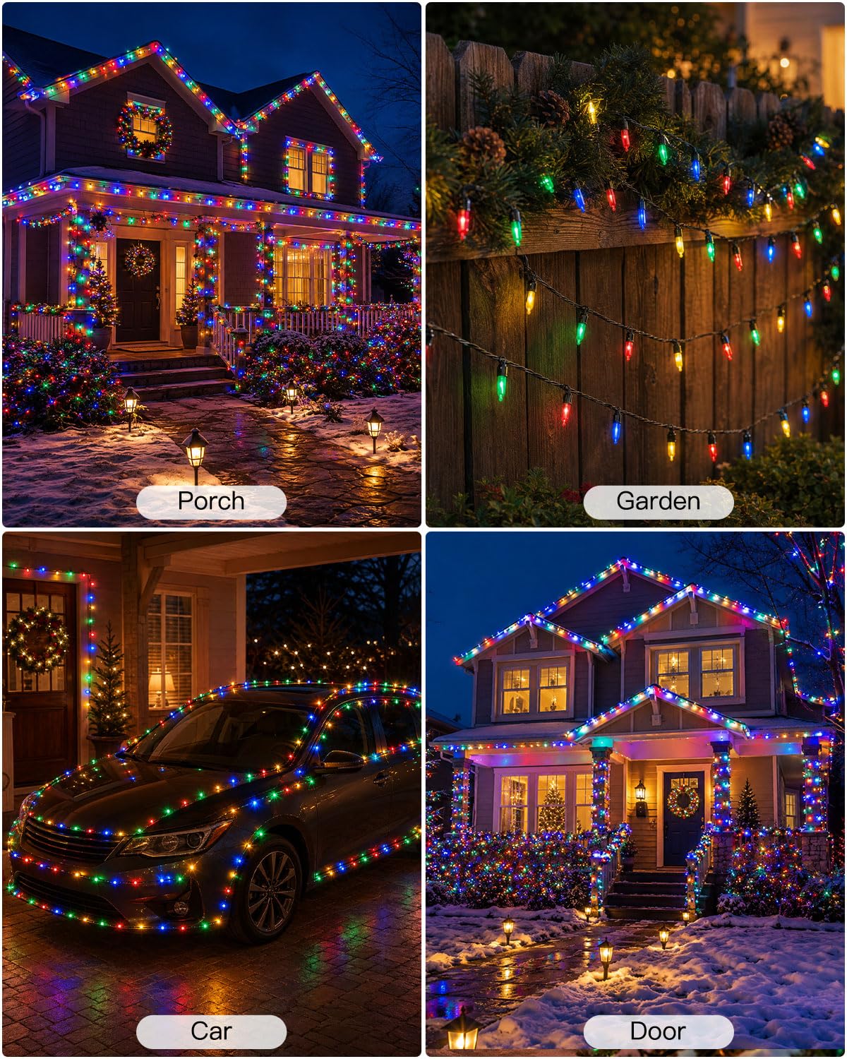 Battery Operated Christmas Lights Outdoor, 18FT 50 LED Warm White Mini String Lights with Timer & Memory Function, 8 Modes Waterproof Twinkle Lights for Garland Porch Party Wedding Indoor Decor