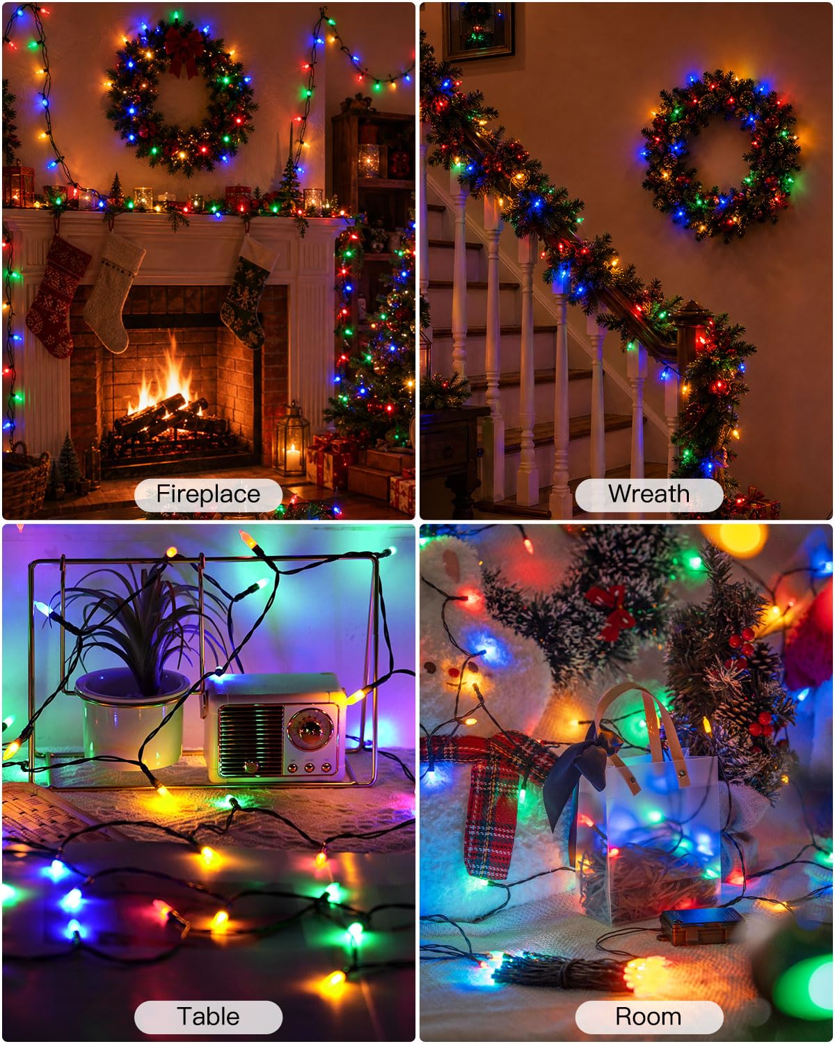 Battery Operated Christmas Lights Outdoor, 18FT 50 LED Warm White Mini String Lights with Timer & Memory Function, 8 Modes Waterproof Twinkle Lights for Garland Porch Party Wedding Indoor Decor