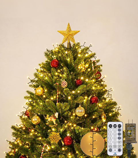 Iseebiz 25Ft 500 LED Cluster Christmas Tree Lights with Remote & Timer