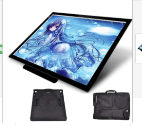 トレース台 LEDライトパッド light table 護眼 タッチスイッチ Iseebiz A3サイズ 超薄 厚さ5ｍｍ 3階段調光 省エネ 専用ベース付き (A3) クリスマス プレゼント