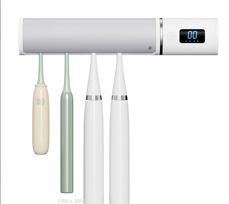 ＼12月3日1:59まで！P5倍／Iseebiz 歯ブラシ除菌器 家族用 UV-C除菌 無接触で自動開閉 手動除菌&amp;自動除菌 空気循環ファン付 紫外線200秒間簡単除菌 梅雨&amp;カビ対策 LEDデイスプレイ 自動電源オフ機能 USB充電式 コードレス 壁掛け式 穴開け不要 電動歯ブラシ対応 カビ防止