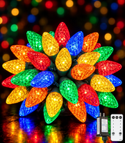 Multicolor C9 LED Christmas bulbs with remote and plug