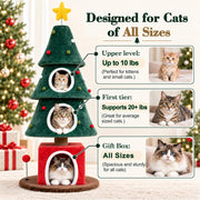 Christmas cat tower condo and platform guidance for cats of different sizes