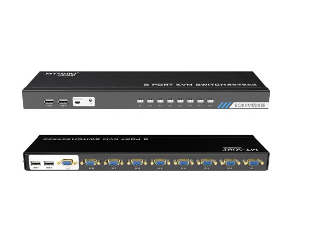 KVM切替器 パソコン切替器 8入力1出力 8ポート USB切替器 CPU切替器 セレクター 給電不要 デバイス不要 Macシステム対応 最大解像度1920*1440 VGAケーブル8本付き リモコン付き