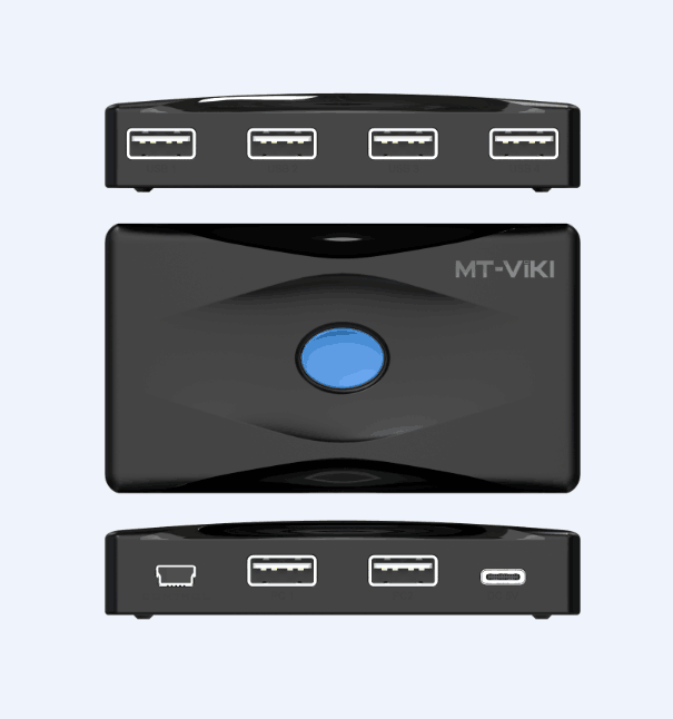 ES-Tune USB切替器 USB2.0 PC2台用 2入力4出力 切り替え セレクター プリンタ マウス キーボード 手動 切り替え機 ケーブル付属